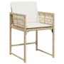 Sillas de jardín con cojines 4 uds ratán sintético beige de , Sillas de jardín - Ref: Foro24-365021, Precio: 160,23 €, Descue...