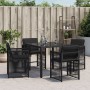 Sillas de jardín con cojines 4 unidades ratán sintético negro de , Sillas de jardín - Ref: Foro24-365035, Precio: 192,92 €, D...