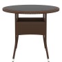 Mesa de jardín vidrio templado ratán sintético marrón Ø80x75 cm de vidaXL, Mesas de jardín - Ref: Foro24-310605, Precio: 98,7...