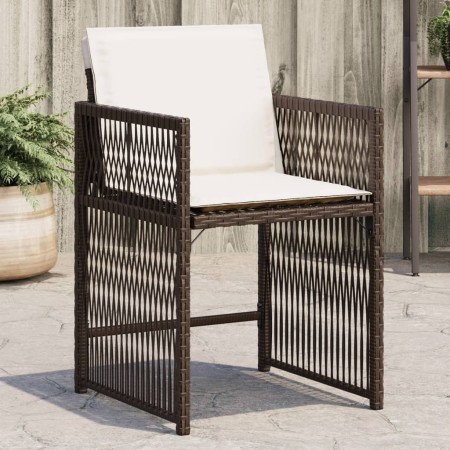 Sillas de jardín con cojines 4 unidades ratán sintético marrón de , Sillas de jardín - Ref: Foro24-365037, Precio: 206,44 €, ...