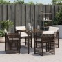 Sillas de jardín con cojines 4 unidades ratán sintético marrón de , Sillas de jardín - Ref: Foro24-365037, Precio: 206,44 €, ...