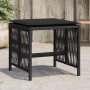 Taburetes de jardín con cojines 4 uds ratán PE negro 41x41x36cm de , Otomanas de exterior - Ref: Foro24-365056, Precio: 89,87...