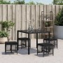 Taburetes de jardín con cojines 4 uds ratán PE negro 41x41x36cm de , Otomanas de exterior - Ref: Foro24-365056, Precio: 89,87...