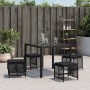 Taburetes de jardín con cojines 4 uds ratán PE negro 41x41x36cm de , Otomanas de exterior - Ref: Foro24-365049, Precio: 97,14...