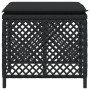 Taburetes de jardín con cojines 4 uds ratán PE negro 41x41x36cm de , Otomanas de exterior - Ref: Foro24-365049, Precio: 97,14...