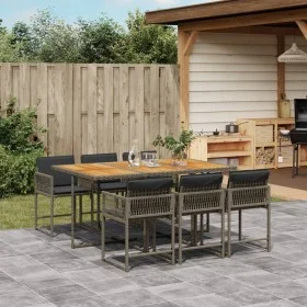 Garden dining set 7 pieces and gray synthetic rattan cushions by , Garden sets - Ref: Foro24-3211454, Price: 479,68 €, Discou...