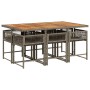 Set comedor jardín 7 pzas y cojines ratán sintético gris de , Conjuntos de jardín - Ref: Foro24-3211454, Precio: 420,45 €, De...