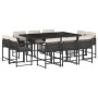 Set de comedor jardín 11 pzas con cojines ratán sintético negro de , Conjuntos de jardín - Ref: Foro24-3211566, Precio: 543,1...