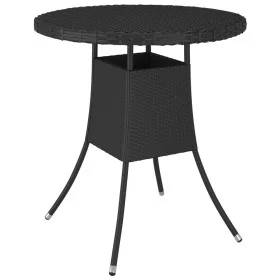 Mesa de jardín ratán sintético negro 70x70x73 cm de vidaXL, Mesas de jardín - Ref: Foro24-310465, Precio: 89,83 €, Descuento: %