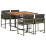 Set comedor de jardín 5 piezas con cojines ratán sintético gris de , Conjuntos de jardín - Ref: Foro24-3211442, Precio: 281,3...