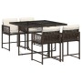 Set comedor de jardín 5 piezas y cojines ratán sintético marrón de , Conjuntos de jardín - Ref: Foro24-3211437, Precio: 256,7...