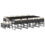 Set comedor de jardín con cojines 15 pzas ratán sintético negro de , Conjuntos de jardín - Ref: Foro24-3211530, Precio: 747,0...