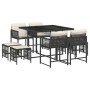 Set de comedor de jardín 9 pzas y cojines ratán sintético negro de , Conjuntos de jardín - Ref: Foro24-3211494, Precio: 340,1...