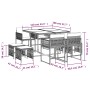 Set de comedor de jardín 9 pzas y cojines ratán sintético negro de , Conjuntos de jardín - Ref: Foro24-3211494, Precio: 340,1...