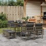 Set comedor jardín 9 pzas y cojines ratán sintético gris de , Conjuntos de jardín - Ref: Foro24-3211496, Precio: 347,22 €, De...
