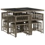 Set comedor jardín 9 pzas y cojines ratán sintético gris de , Conjuntos de jardín - Ref: Foro24-3211496, Precio: 347,22 €, De...