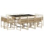 Set comedor de jardín 11 pzas con cojines ratán sintético beige de , Conjuntos de jardín - Ref: Foro24-3211570, Precio: 548,3...