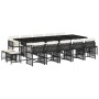 Set comedor de jardín con cojines 15 pzas ratán sintético negro de , Conjuntos de jardín - Ref: Foro24-3211710, Precio: 819,4...