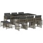 Set de comedor de jardín 11 pzas y cojines ratán sintético gris de , Conjuntos de jardín - Ref: Foro24-3211688, Precio: 490,0...