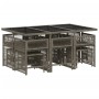 Set de comedor de jardín 11 pzas y cojines ratán sintético gris de , Conjuntos de jardín - Ref: Foro24-3211688, Precio: 490,0...