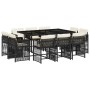 Set de comedor jardín 11 pzas con cojines ratán sintético negro de , Conjuntos de jardín - Ref: Foro24-3211746, Precio: 592,1...
