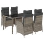 Set comedor de jardín 5 piezas con cojines ratán sintético gris de , Conjuntos de jardín - Ref: Foro24-3213079, Precio: 636,2...