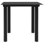 Mesa de comedor de jardín acero y vidrio negra 80x80x74 cm de vidaXL, Mesas de jardín - Ref: Foro24-312161, Precio: 115,76 €,...