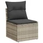 Silla jardín sin reposabrazos con cojines ratán PE gris claro de , Sofás de exterior - Ref: Foro24-366190, Precio: 65,39 €, D...