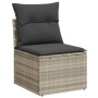 Silla jardín sin reposabrazos con cojines ratán PE gris claro de , Sofás de exterior - Ref: Foro24-366190, Precio: 60,88 €, D...