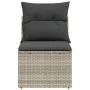 Silla jardín sin reposabrazos con cojines ratán PE gris claro de , Sofás de exterior - Ref: Foro24-366190, Precio: 65,39 €, D...