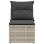 Silla jardín sin reposabrazos con cojines ratán PE gris claro de , Sofás de exterior - Ref: Foro24-366190, Precio: 60,88 €, D...