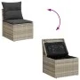 Silla jardín sin reposabrazos con cojines ratán PE gris claro de , Sofás de exterior - Ref: Foro24-366190, Precio: 65,39 €, D...