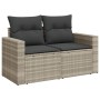 Sofá de jardín con cojines 2 plazas ratán sintético gris claro de , Sofás de exterior - Ref: Foro24-366184, Precio: 163,48 €,...
