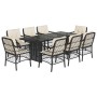 Set de comedor de jardín 9 pzas y cojines ratán sintético negro de , Conjuntos de jardín - Ref: Foro24-3212055, Precio: 888,5...