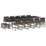 Set comedor de jardín con cojines 15 pzas ratán sintético gris de , Conjuntos de jardín - Ref: Foro24-3211532, Precio: 770,38...