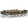 Set comedor de jardín con cojines 15 pzas ratán sintético gris de , Conjuntos de jardín - Ref: Foro24-3211598, Precio: 926,79...