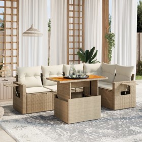 Juego de sofás jardín con cojines 6 pzas ratán sintético beige de , Conjuntos de jardín - Ref: Foro24-3271744, Precio: 444,43...