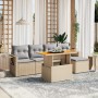 Juego de sofás jardín con cojines 6 pzas ratán sintético beige de , Conjuntos de jardín - Ref: Foro24-3271731, Precio: 388,94...