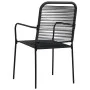 Sillas de jardín 4 unidades cuerda de algodón y acero negro de vidaXL, Sillas de jardín - Ref: Foro24-312156, Precio: 201,01 ...
