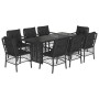 Set de comedor de jardín 9 pzas y cojines ratán sintético negro de , Conjuntos de jardín - Ref: Foro24-3212057, Precio: 855,9...