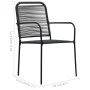 Sillas de jardín 4 unidades cuerda de algodón y acero negro de vidaXL, Sillas de jardín - Ref: Foro24-312156, Precio: 201,01 ...