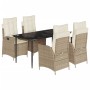 Set comedor de jardín 5 pzas con cojines ratán sintético beige de , Conjuntos de jardín - Ref: Foro24-3213238, Precio: 601,47...
