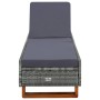 Tumbona con cojín de ratán sintético gris de vidaXL, Tumbonas - Ref: Foro24-310473, Precio: 156,82 €, Descuento: %