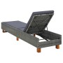 Tumbona con cojín de ratán sintético gris de vidaXL, Tumbonas - Ref: Foro24-310473, Precio: 156,82 €, Descuento: %