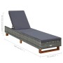 Tumbona con cojín de ratán sintético gris de vidaXL, Tumbonas - Ref: Foro24-310473, Precio: 156,82 €, Descuento: %
