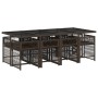 Set comedor para jardín 9 pzas y cojines ratán sintético marrón de , Conjuntos de jardín - Ref: Foro24-3211641, Precio: 580,4...