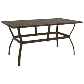 Mesa de jardín de acero marrón 140x80x72 cm de vidaXL, Mesas de jardín - Ref: Foro24-312280, Precio: 151,09 €, Descuento: %