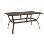 Mesa de jardín de acero marrón 140x80x72 cm de vidaXL, Mesas de jardín - Ref: Foro24-312280, Precio: 152,74 €, Descuento: %