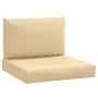 Cojines para sofá de palets 2 uds tela beige melange de , Cojines para sillas y sofás - Ref: Foro24-4002644, Precio: 49,10 €,...