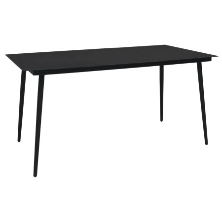 Mesa de comedor de jardín acero y vidrio negra 150x80x74 cm de vidaXL, Mesas de jardín - Ref: Foro24-312158, Precio: 196,41 €...